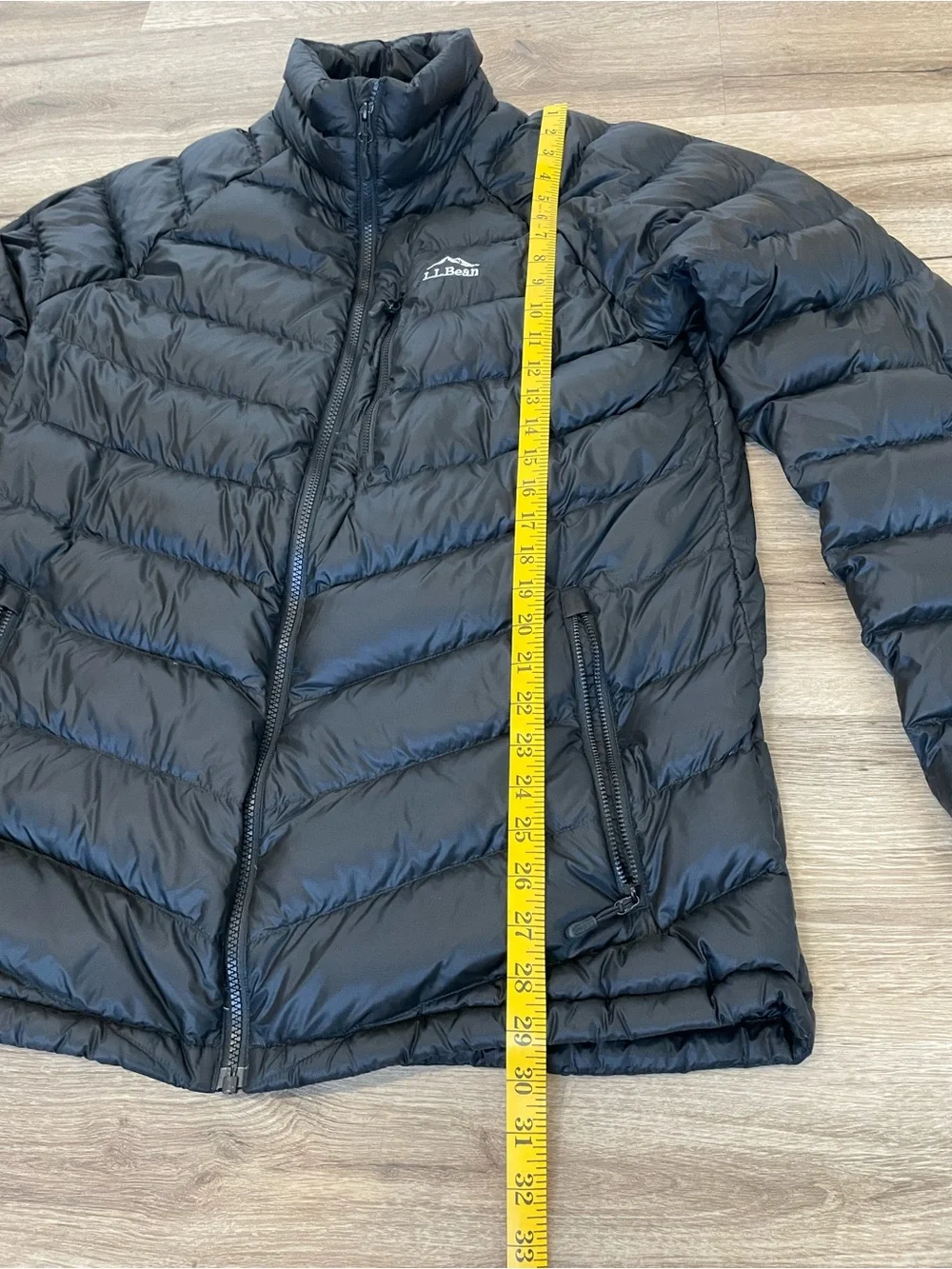 L.L.Bean 850 Down Puffer Jacket Men’s Large Tall Black Pertex 850 Fill Packable
